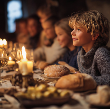 Menschen bei Kerzenlicht